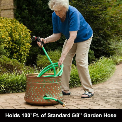Liberty Garden 1917 Hose Pot Bundle with Bionic Steel 100 FT 304 Stainless Steel Garden Hose - 2024 Model