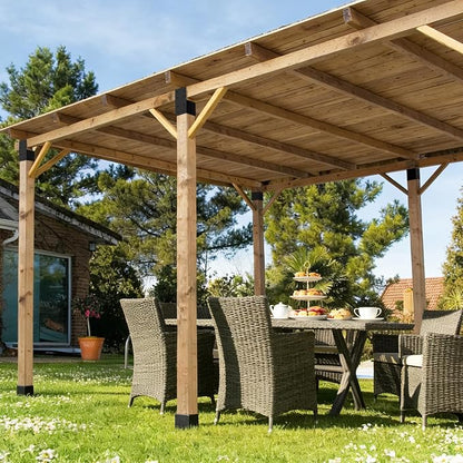 8 Pcs pergola Brackets 4x4(Actual Size 3.6'' x 3.6''), 4x4 pergola Bracket kit for Wood Post, Black Powder-Coated, Post Top Rafter Brackets or Gazebo,Log Cabins, Sunroom and Deck Railing Brackets