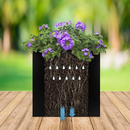 Square Metal Planter Box 20"x20"x21", Heavy Duty Galvanized Steel Planter Box Rust Resistant Indoor Outdoor, Cube Steel Planters for Patio, Yard, Porch, Garden, Commercial Residential