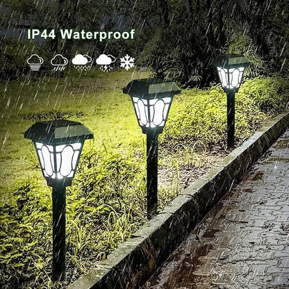 12 Pack Solar Lights with Cute Light Patten, 3 Lumens Cool White Led, for Pathway,Path, Patio, Yard, Driveway, Walkway, Lawn and Garden