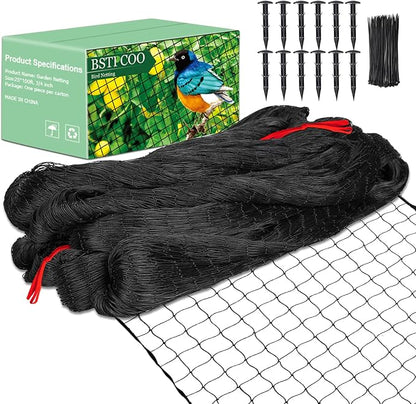 BSTPCOO Bird Netting 25'x100' with 3/4" Mesh Nylon Chicken Net Roof Hawk,Poultry Netting for Chicken Run, Aviary Nettings Deer Fence Trellis Net