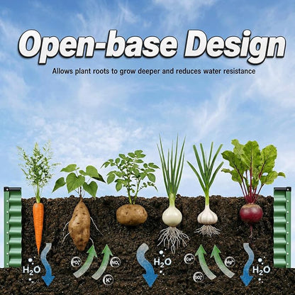 8x2x2FT Raised Garden Beds Outdoor, Planter Raised Beds for Gardening, Vegetables, Flowers,Large Metal Garden Box, Deep Plant Flower pots Outdoor (Green, 1Pack)