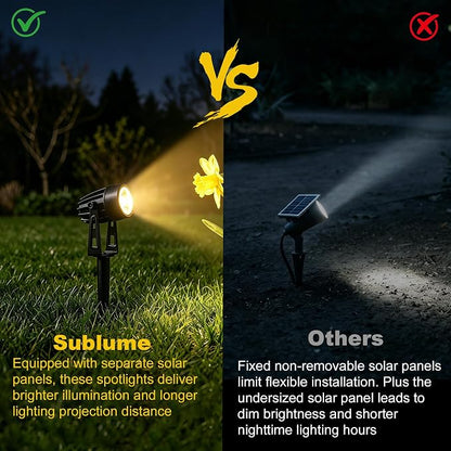 Sublume Solar Spot Lights Outdoor Waterproof for Flag, Palm Tree, 4-in-1 Solar Landscape Lighting Dusk to Dawn Solar Uplights, 3000K Bright LED Spotlights for Yard, Garden, House, Backyard, Patio