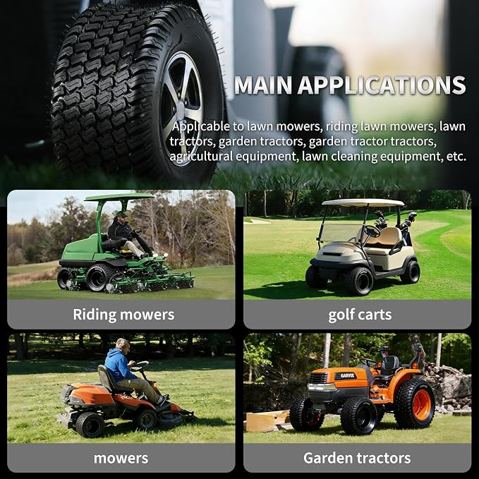 GarveeLife 24x12-12 Lawn Mower Tires (Set of 2) - 24x12x12 4-Ply Tubeless Garden Tractor Turf Tires, 1700 LB Load Capacity, 20 PSI, for Mowers & Yard Carts