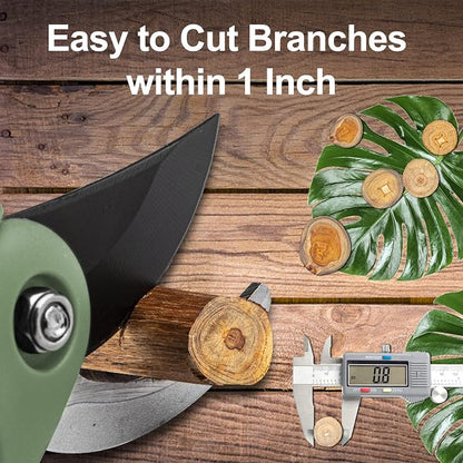 SZHLUX Pruning Shears, Sharp Precision Hand Pruner SK5 Carbon Steel Blades for Garden, Pruning Scissors, 5/8’’ Plant Clippers, Bypass Pruner