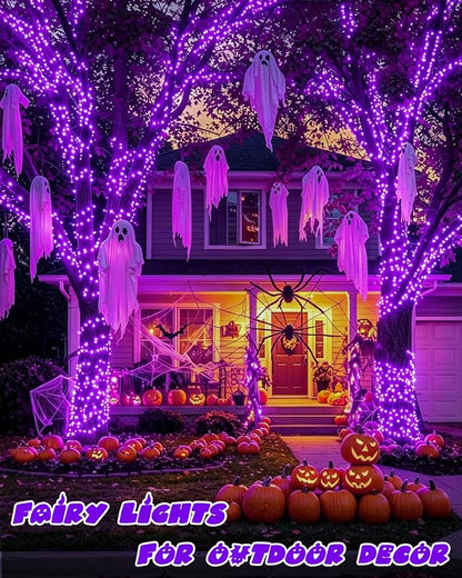 4 Pack 60 LED Fairy Lights Battery Operated with Timer, 20FT Waterproof String Lights Indoor Outdoor, Cuttable Battery Light for Home Bedroom Wedding DIY Centerpiece Christmas Decorations (Purple)