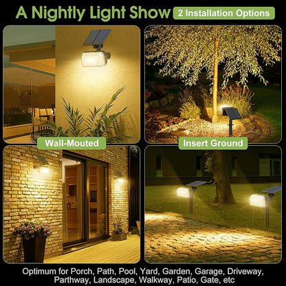WENATY 102 LED Solar Spot Lights Outdoor Waterproof IP65, Adjustable Landscape Spotlights, [8 Pack/4 Modes] Auto On/Off Solar Powered Flood Lights for Outside Yard Garden Wall Pathway (Warm White)