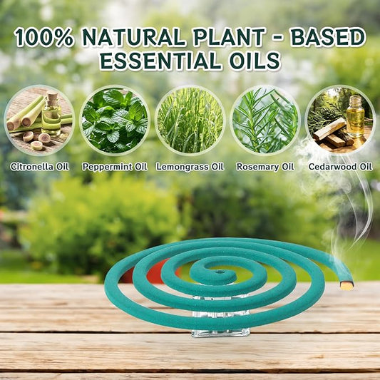 30Pack Mosquito Repellent Coils - Mosquito Repellent Outdoor Patio with 5-7 Hour Protection Covers 12ft, Mosquito Bits Safe & Effective for Yard, Patio, Camping, Garden, Deck & BBQ Areas