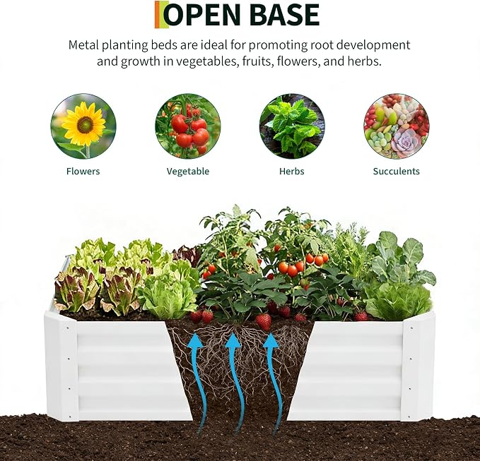 Garvee Galvanized Raised Garden Bed with Self Watering System & Mesh Cover | Large Metal Outdoor Planter Garden Boxes for Vegetables Herbs Flowers, with Top Sunshade Net, 6x3x1 FT