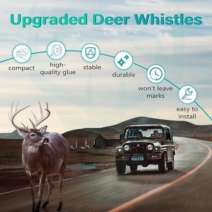 Elook Upgraded Deer Whistles for Car, Deer Horn for Car, Save Deer Whistle for Vehicles, Trunks, Motorcycle, Three-Horn, 2 Pack (Patented Product) Automotive Safety Kits | Save Deer Horn,for Vehicles,Trunks,Motorcycle,Patented Product