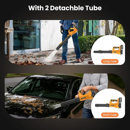 Cordless Leaf Blower with 4.0Ah Battery and Charger, Powerful Electric Leaf Blowers with 6 Adjustable Wind Speed, Lightweight Portable Leaf Cleaner for Patio, Lawn Care, Leaves Dust Cleaning