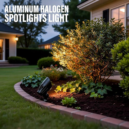 VENUS MANUFACTURING Low Voltage Landscape Spotlights - 50W Halogen High Power Outdoor Tree Lights, 12V Waterproof Metal Spot Light Kits, 3000K Warm Replaceable MR16 Bulb, ETL Listed for Garden Yard