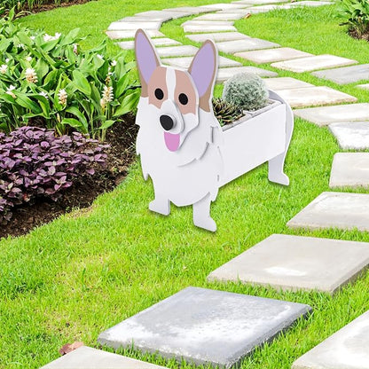 Corgi Dog Planter Pots, 9.45x 6.73 x 12.2 Inches | Dog Flower Pot, Cute Animal Shaped Plant Pot, Gifts for Women & Pet Lovers, Indoor Outdoor Garden Home Office Decor