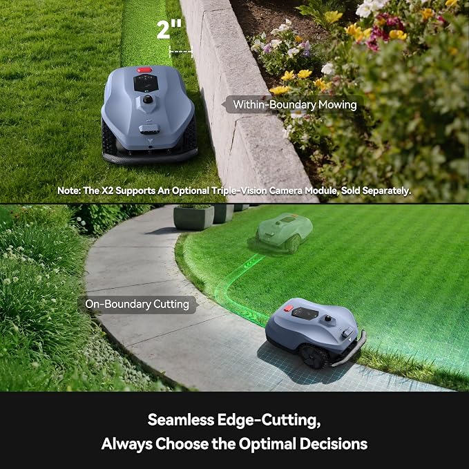 AI Triple Bionic Vision Module for Neomow X2 Series 3D LiDAR Robot Mower, Activates Pro-Level Features Including Auto-Mapping, 500+ Obstacle Detection, Spatial Perception, Terrain Recognition