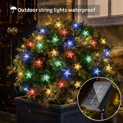 Twinkle Solar Star String Lights Outdoor Waterproof 39FT/100L Fairy Lights | 8 Modes Camping Garden Wedding Party Tree Holidays Backyard Patio