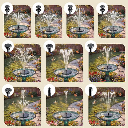 AISITIN 3.5W Solar Fountain for Bird Bath, Floating Solar Water Fountain Pump with 6 Interchangeable Nozzles, Outdoor Solar Water Pump for Garden Pond, Aquarium, Fish Tank, Pool