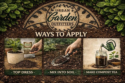 Premium Worm Castings - 100% Natural Soil Builder & Fertilizer for Gardens, Houseplants & Flower Beds - Odor-Free, Beneficial Microbes, Resealable Bag (7lb)