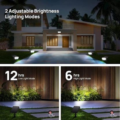 Solar Lights Outdoor Waterproof, Consciot 16 LEDs IP67 Spot Lights Outdoor, Auto On/Off Solar Landscape Spotlights, 2-in-1 Adjustable Wall Lights for Garden Yard Pathway, Cool White 4 Pack