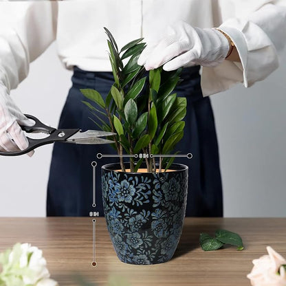 8 inch Plant Pot，Ceramic Plant pots，Ceramic Planter for Indoor Plants Outdoor,Mid-Century Modern Home Decor, Modern Flower Pot, Large Plant Pot with Drainage Hole