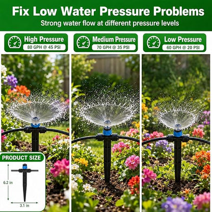 75 FT 1/2 Inch Drip Irrigation Tubing Kit:Premium Garden and Landscape Watering System-Drip Irrigation Hose with 2 Quick Connector 4-Way Connector,2 Quick Connector 6-Way Connector and Tube Cap