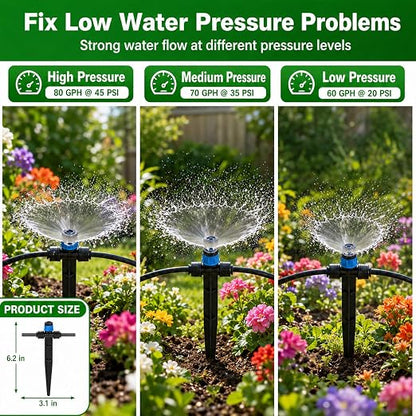 100 FT 1/2 Inch Drip Irrigation Tubing Kit:Premium Garden and Landscape Watering System-Drip Irrigation Hose with 2 Quick Connector 4-Way Connector,2 Quick Connector 6-Way Connector and Tube Cap