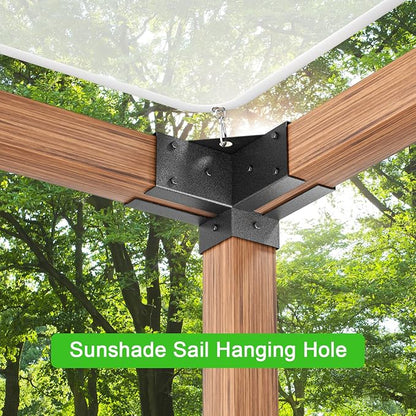 Pergola Brackets Kit for 4x4 Wood Beams, 3.58'' x 3.58'', 4 Pack | Heavy Duty Q235 Steel with Weatherproof Anti-Corrosion Coating