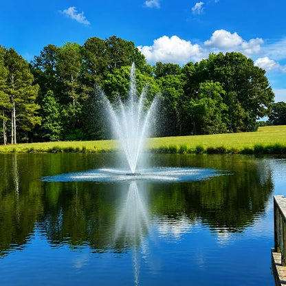 Half Off Ponds 1.75 HP Floating Fountain & Aerator | 14,800 GPH output, 11 spray patterns, 100 ft cord, Energy-efficient design, Large scale aeration
