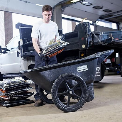 Rubbermaid Commercial Products 8.75 Cubic Foot, All-Weather, Big-Wheel Cart/Yard Cart/Lawn Cart/Wheelbarrow, Yardwork/Landscaping/DIY Projects, Durable/Weather Resistant, Black