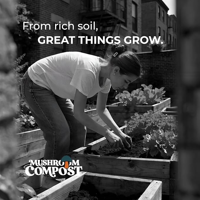 Mushroom Soil Compost Pail, Organic Nutrient-Rich Garden Soil for Vegetables, Flowers, Raised Beds, Lawn & Planting Mix (6 lb)