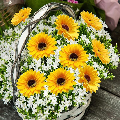 Garden Stakes Decor,10Pcs Garden Stakes Decorative Outdoor Lawn Pathway Patio Plant Pot Art Stick Yard Art Decorations for Pot Lawn Patio Corridor Flower Bed Outdoor Plant (Sunflower 5PCS)