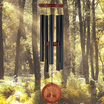 Wind Chimes for Outside,Outdoor Wind Chimes for Mother & Grandma - Large Garden Hanging Decor with Tree of Life Engraving, Perfect for Yard, Home, Christmas, Birthdays