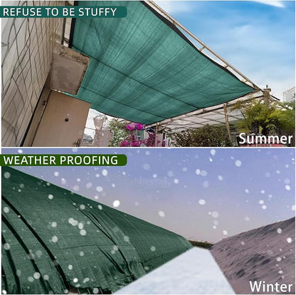 LOVE STORY 6.5x16.5FT 90% Dark Green Garden Shade Cloth, Sun Shade Cover Net Mesh Tarp with Grommets, Sunblock Net for Garden,Greenhouse,Plants and Patio