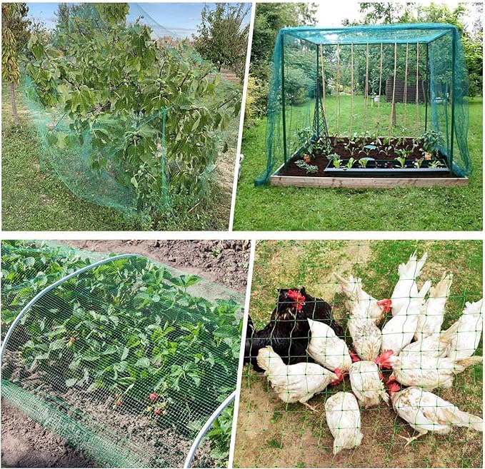 UWIOFF Garden Netting, 7 x 100 FT Bird Netting for Garden Protection, Green Deer Netting for Plants Fruit Trees Vegetables from Birds, Squirrels, Other Animals