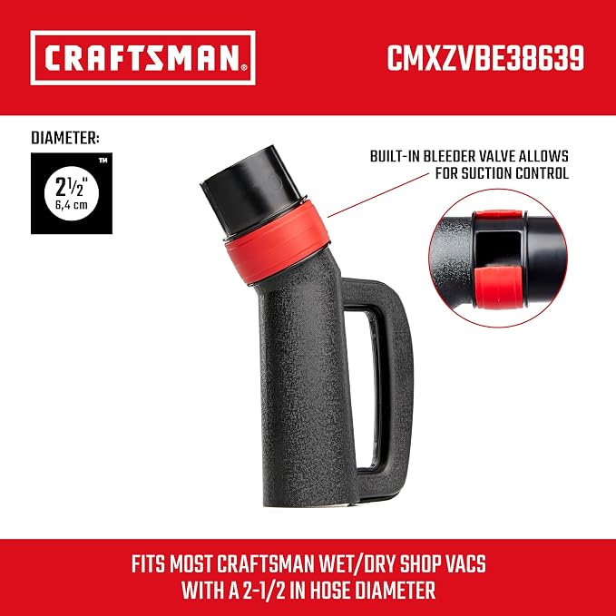 CRAFTSMAN CMXZVBE38639 2-1/2 in. Hose Grip Handle Wet Dry Vac Attachment
