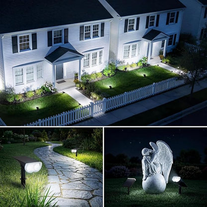 Consciot Solar Lights Outdoor Waterproof IP67, 3 Lighting Modes Solar Spot Lights Outdoor, Auto On/Off, 2-in-1 Solar Landscape Light for Yard Garden Landscape Pathway, Cool White 6500K, 2 Pack