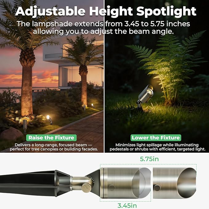 Gardencoin Solid Brass Low Voltage Landscape Spotlights, 12V Waterproof Outdoor Spot Lights, Wired Heavy Duty Bronze Accent Uplights for Yard Garden House Tree Lawn, with 2700K MR16 Bulb (1 Pack)