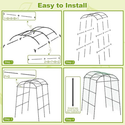 Miory Garden Arch Trellis for Climbing Plants Outdoor, 7ft Tall Plants Support Trellis for Climbing Vine Tomato Vegetable Flower Fruit, Cucumber Trellis for Raised Bed (71 x 83 Inch)