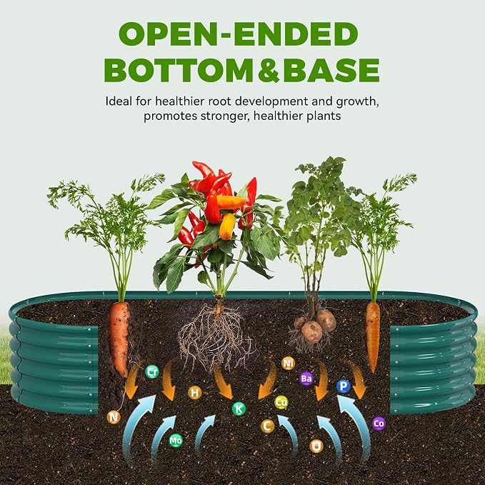 Galvanized Raised Garden Bed, 18" Tall Metal Raised Beds for Gardening | 8x3x1.5ft, Large Planters Boxes for Outdoor Plants Vegetables, Flowers, Herbs & Tomatoes, Above Ground Garden Beds Kit, Green