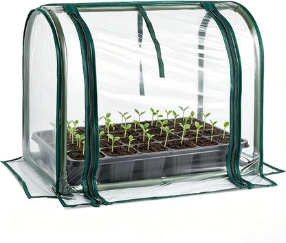 Mini Indoor Greenhouse Tabletop Garden Nursery Plant Cover Tent Humidity Domes for Home Gardening Germination and Seedling Propagation - 23x12x16.5 Inches