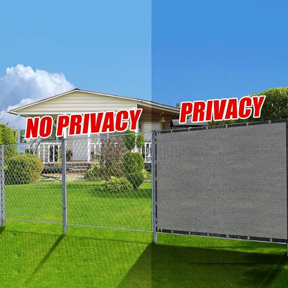 Gray 4FT X 50FT Outdoor Privacy Screen Fence & Mesh Shade Net Cover, Ideal for Garden and Backyard - Enhances Privacy for Fencing & Chain Link, Perfect for Patio Privacy Wall, Slats，Freestanding