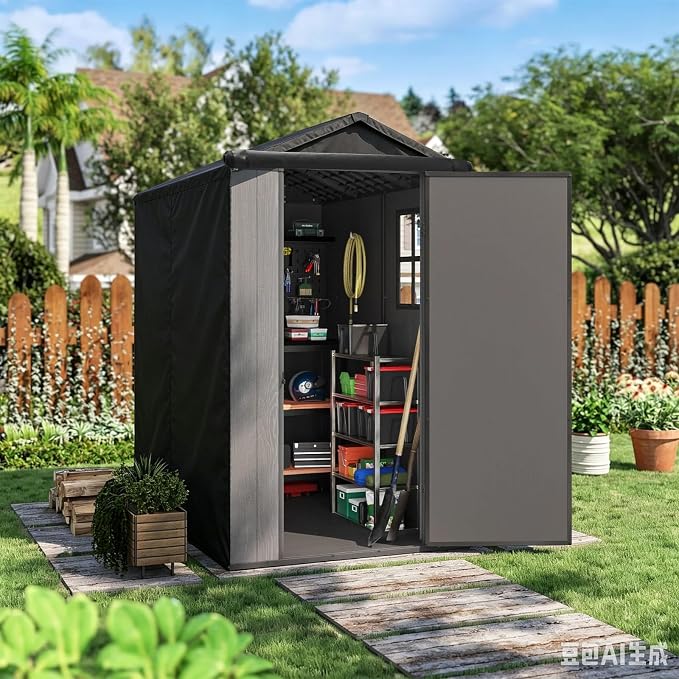 Cover for Storage Shed 600D for Garden Storage Shed and Ssolar Shed and other model Furnace . Heavy Duty 600D Black (M)