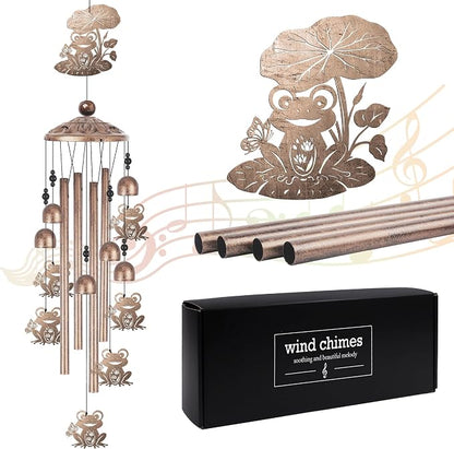 Romart Frog Wind Chimes for Outside, Frog Gifts for Women Men Mom Wife Grandma Birthday Sympathy Memorial Windchimes for Outdoors Indoors, Garden, Patio, Home, Porch, Yard Decorations