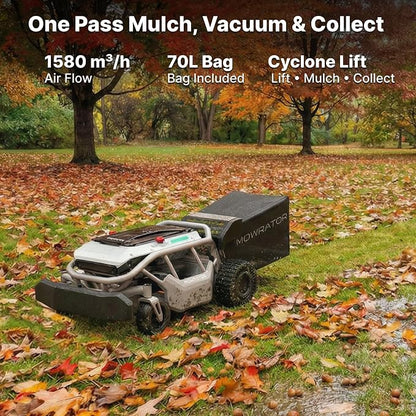Mowrator S1 2WD 56V 12Ah Remote Control Lawn Mower, 45% (24°) Slope, Upgraded with Grip Tread Tires & Metal Hubcaps, 21" Steel Blade, 1.8–4.6" Height, Covers up to 0.75 Acre, Mulching Blade Included