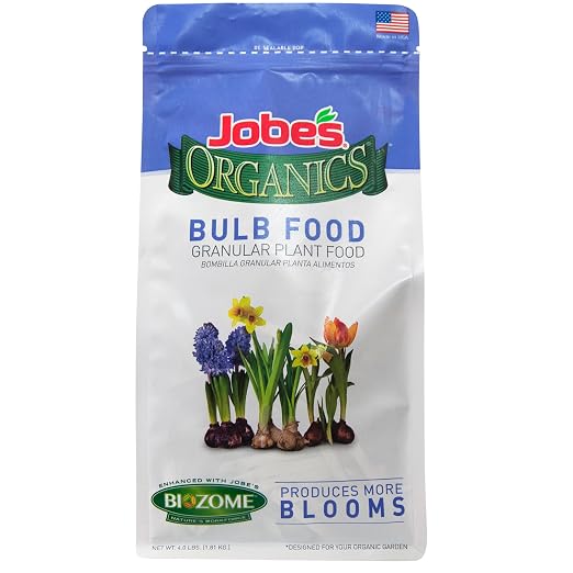 Jobe’s Organics Granular Bulb Fertilizer, Organic Bulb Fertilizer for Tulips, Daffodils, and Other Bulbs, 4 lbs Bag
