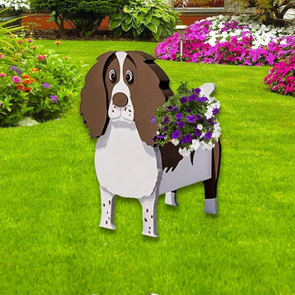Springer Spaniel Dog Planter Pots, 9.45 x 6.89 x 13.35 Inches | Dog Flower Pot, Cute Animal Shaped Plant Pot, Gifts for Women & Pet Lovers, Indoor Outdoor Garden Home Office Decor