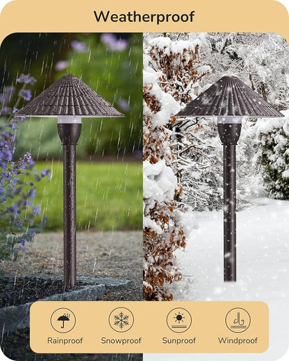 EDISHINE 5CCT Low Voltage Pathway Lights Wired, 2700K/3000K/3500K/4000K/5000K LED Landscape Path Lights, 12V 3W 160LM Waterproof Outdoor Landscape Lighting for Yard Garden Walkway, Aluminum, 4 Pack