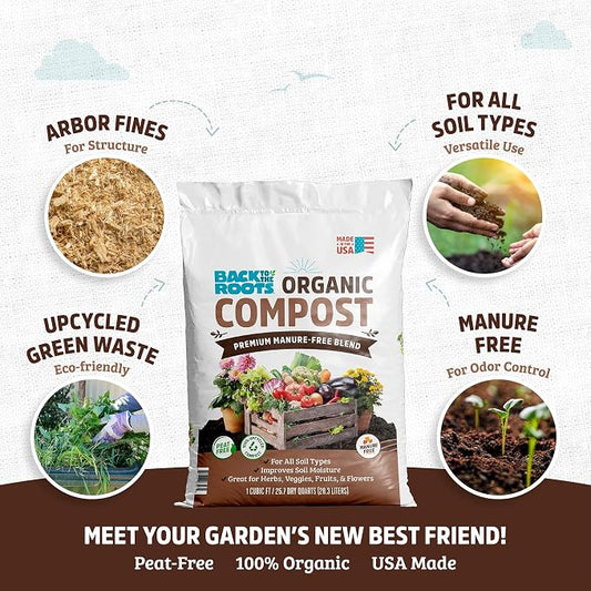 Back to the Roots 25.7qt (1 Cubic ft) Organic Premium Compost