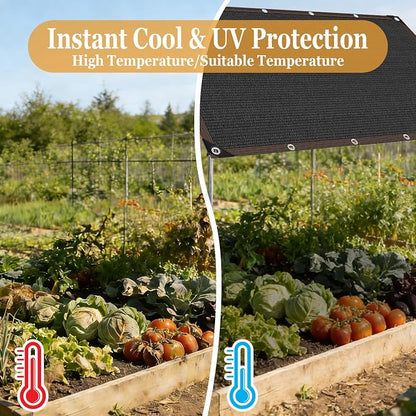 6 x 6 FT Shade Cloth for Garden Plants Greenhouse, 90% Sunblock Neting -for Outdoor Garden Lawn Plant Sun Shade Cloths for Kennel Chicken Coop Easier to Hang Net Cover