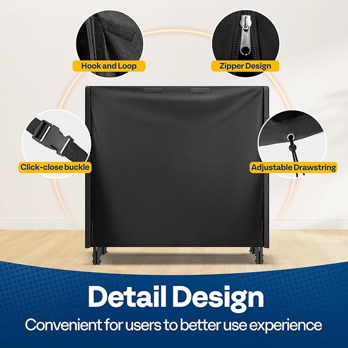 VIVOHOME 4ft Waterproof Log Rack Cover, Heavy Duty 600D Oxford Outdoor Firewood Storage Cover with Zipper and Hook Loop Tape (Log Rack not Included)
