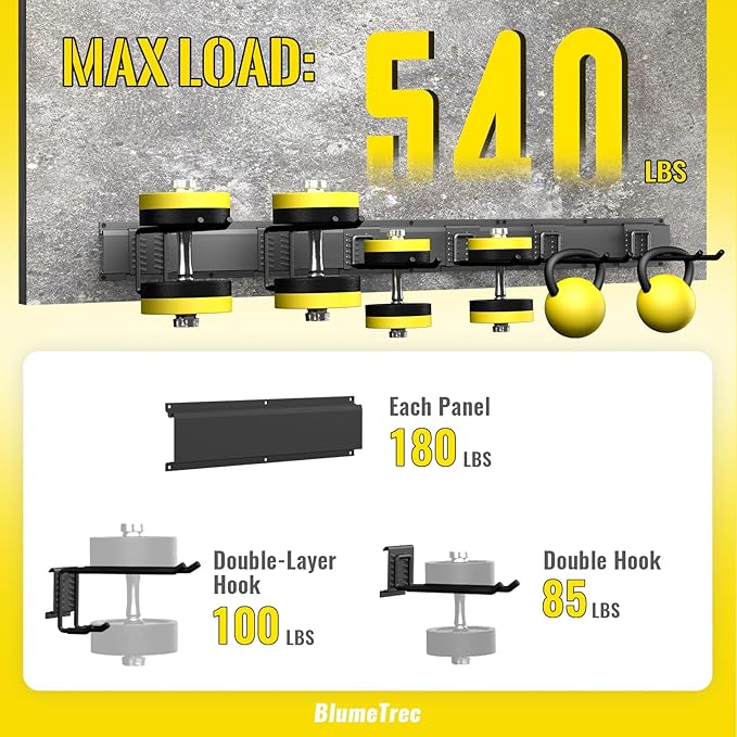 Garage Tool Organizer Wall Mount, 48" Heavy-Duty Metal Wall Organizer, 3 Rails with 6 Adjustable Hooks, Garden Storage Rack for Organization Sturdy Tool Hanging Holder for Shovel Shed Yard